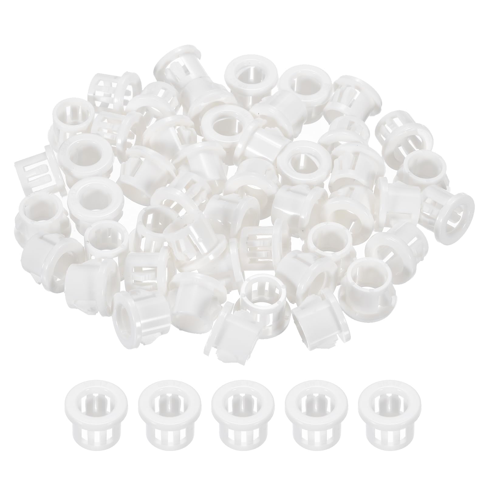 PATIKIL 60pcs Wire Grommet, 12mm Mounting Dia Plastic Grommets Cable Snap Bushing Cable Mounting Hose Bushing Grommet Protector Fasteners Locking