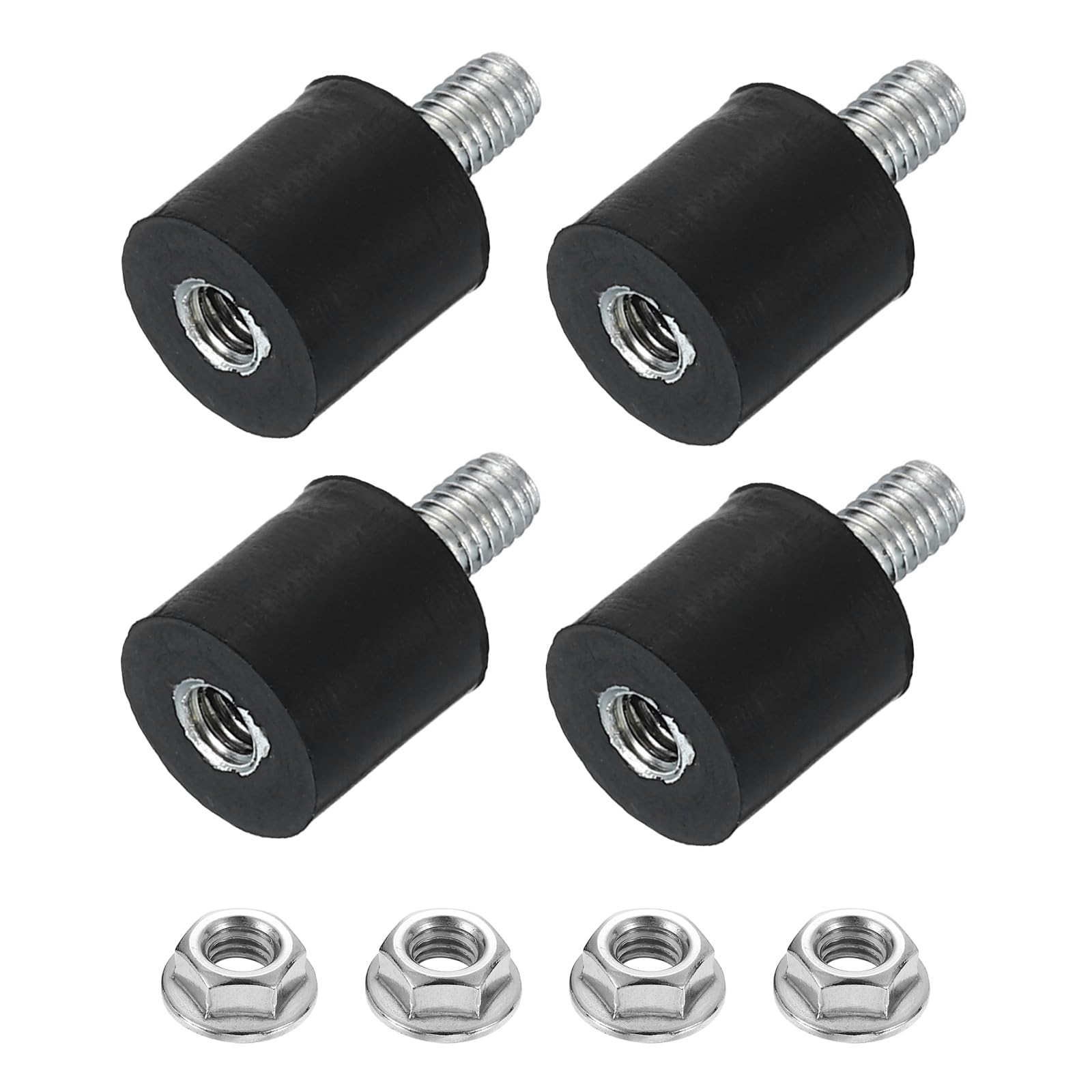 uxcell M8 Rubber Mounts, 4Pcs 30x30mm(DxH) Rubber Cylindrical Anti Vibration Isolator Shock Absorber with Lock Nut for Car Bobbin Generator Air Compressors — Amazon image 19