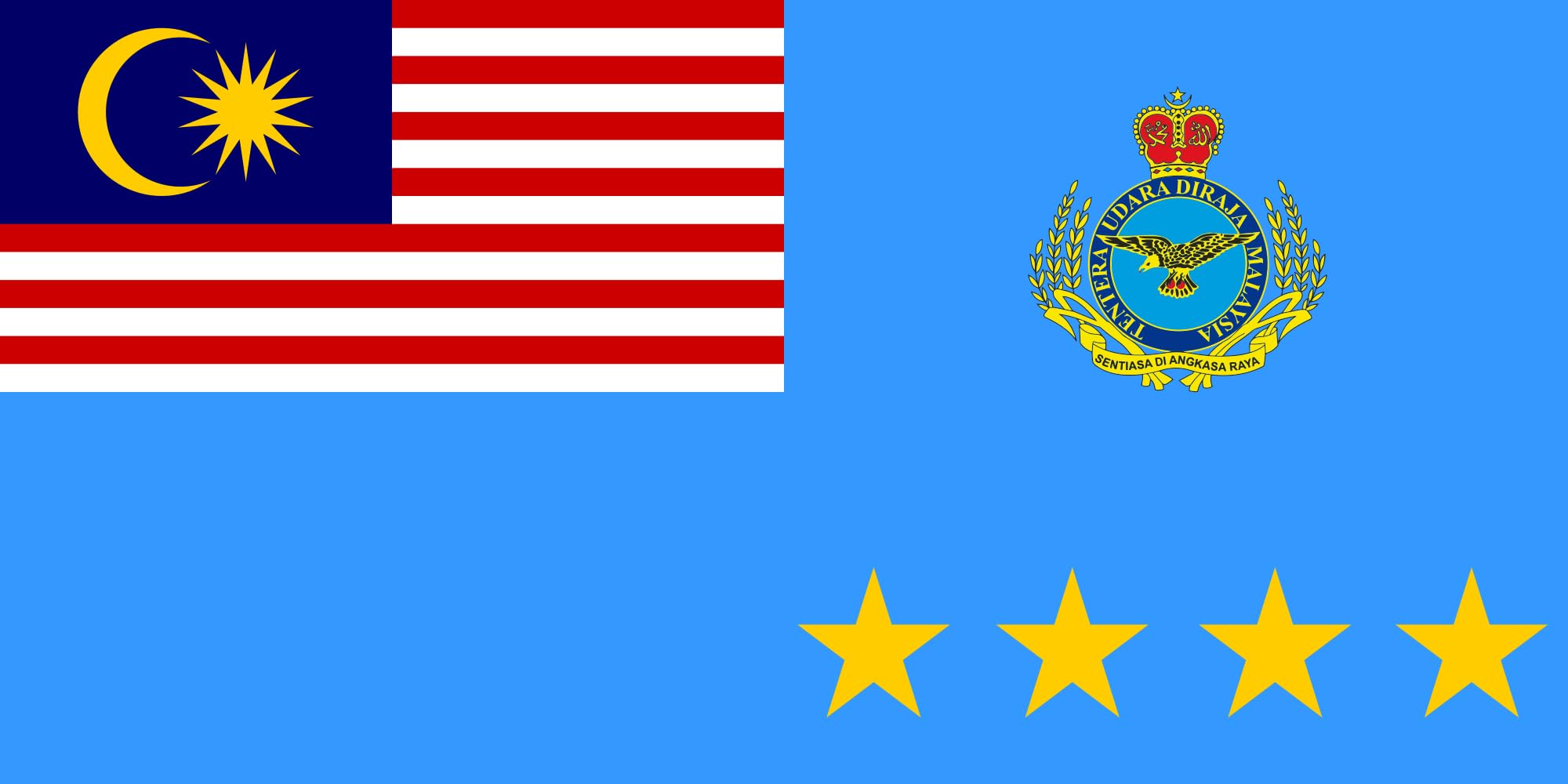 Drapeau Large Chief of the Royal Malaysian Air Force pavillon militaire de collection