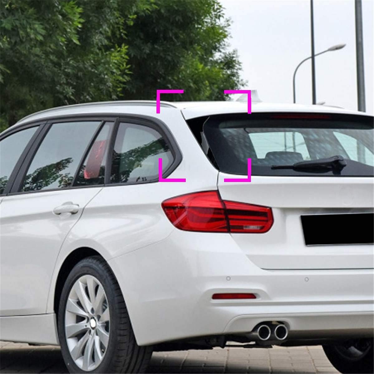 Błyszczący czarny boczny spoiler tylnej szyby, dla BMW