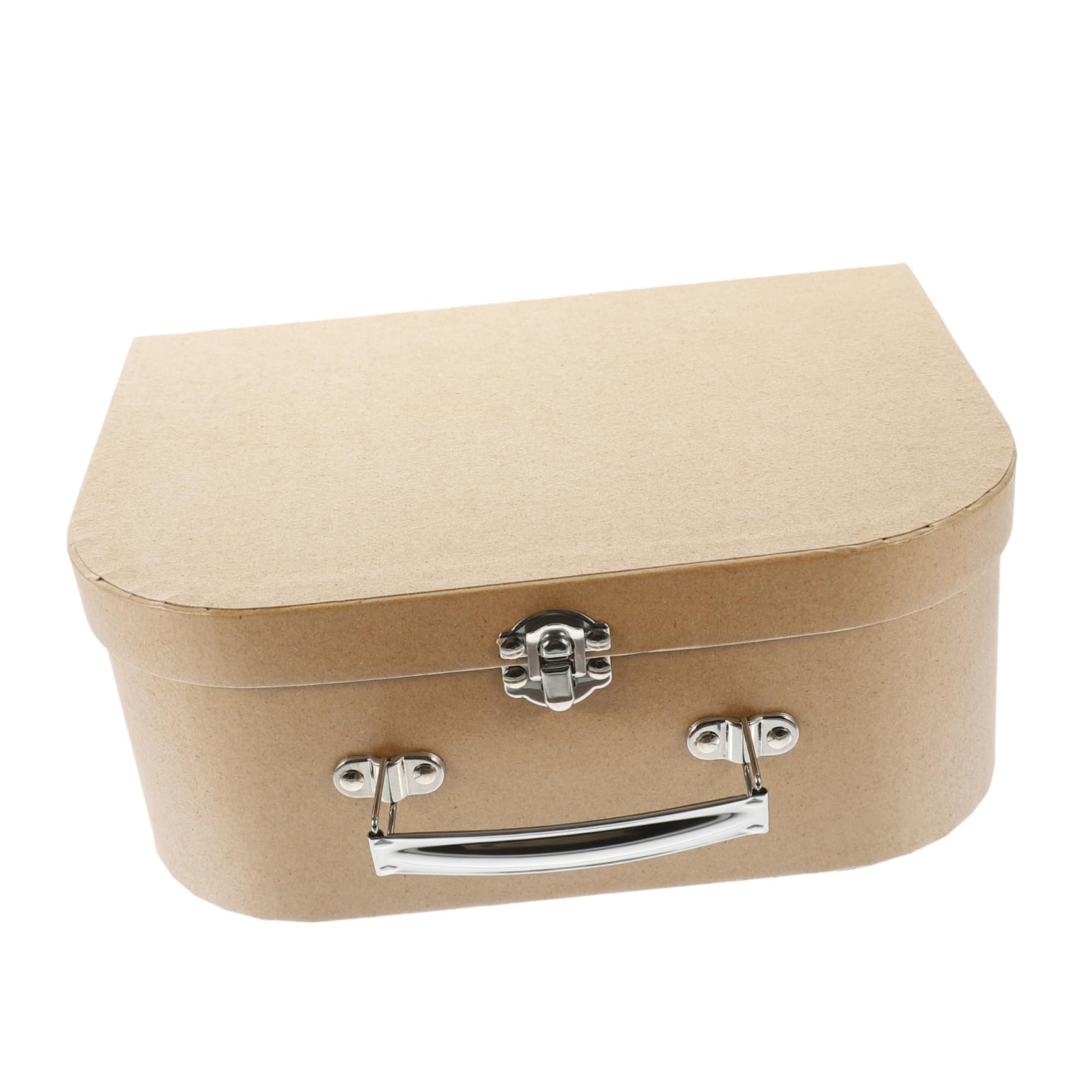 Angoily Portable Decorative Gift Box Suitcase, Multi-use Handheld Storage Case, Sturdy Cardboard Carrying Case for Candy Jewelry and Small Items Parties Weddings and Festivals, Kraft Paper Design