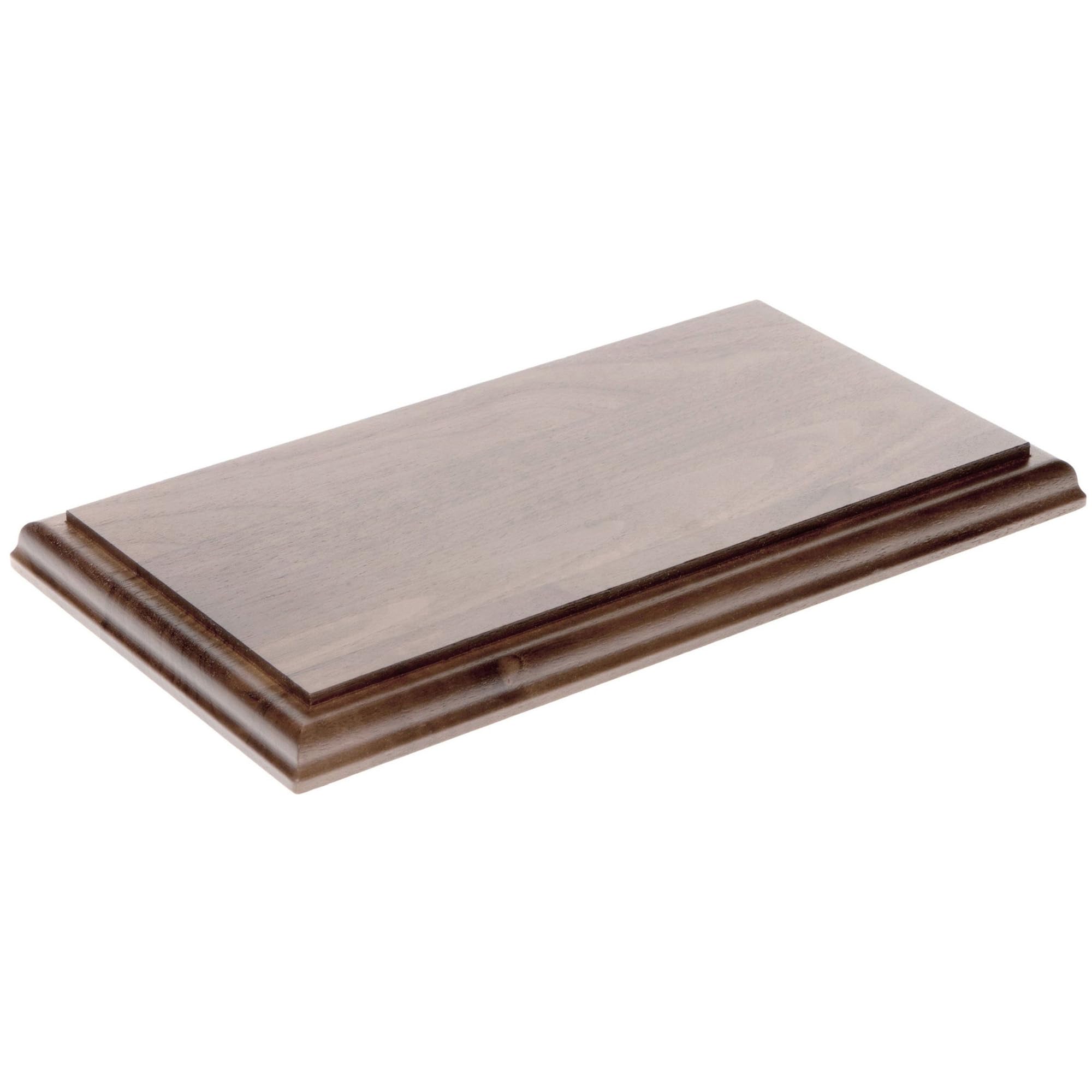Plymor Solid Walnut Rectangular Wood Display Base with Ogee Edge, 9.75" W x 4.5" D x 0.75" H
