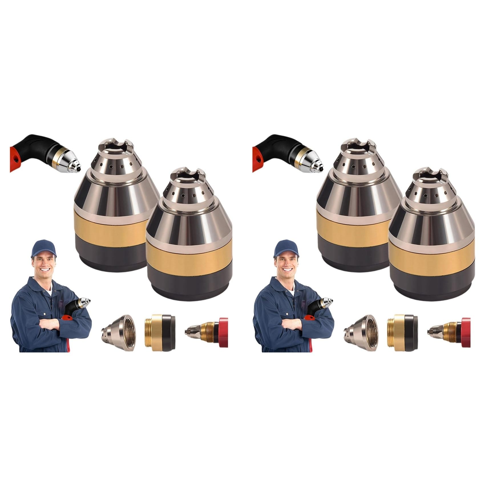 Jnchdghwa As Shown P80 Plasma Cutting Nozzle Protective Cover, Plasma Cutter Tips Electrodes Cover, Contactable Protective Cover (4Pcs)