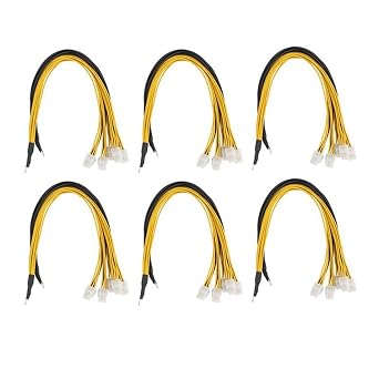 6 Pin Connector Server Power Supply Cable Pcie Express for Antminer S9 S9I Z9 for P3 P5 Support Miner PSU Cable6pcs