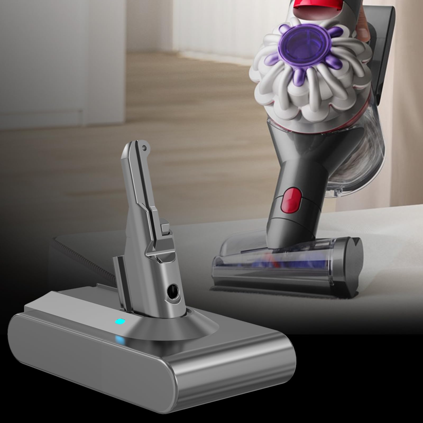21,6V et 8000mAh Batterie de Remplacement pour Dyson la Batterie Lithium-ION du V8 SV10, 8,0Ah, Haute capacité, Compatible pour Dyson Les aspirateurs de la série V8