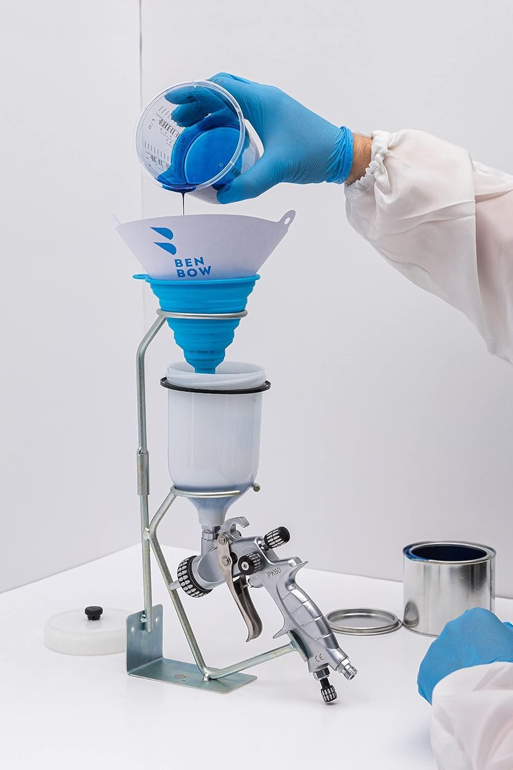 BenBow Profi-Messbecher 100x 385ml mit 12x Deckel mit vielfältiger Skalierung - Becher mit Skala Mischbecher Lackmischbecher Meßbecher Lackbecher Einwegmischbecher