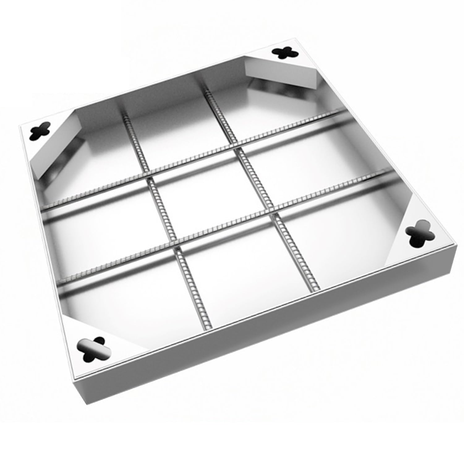 Tapa de boca de acero inoxidable con diseño E T para fosa séptica, orificio de extracción invisible, (800 x 800 x 50 mm) para sistemas