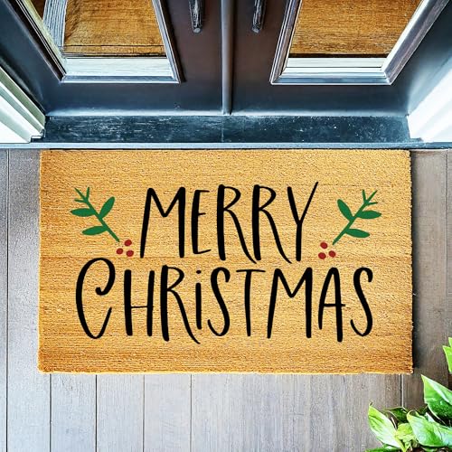 Merry Christmas Door Mat - Premium Quality 100% Coconut Coir - Holiday Decor Christmas Entryway Welcome Mat Gift stk 1574