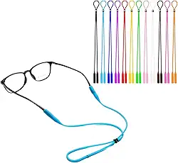Cordão para Óculos Ajustável em Silicone Suporte para Óculos de Grau e Sol Corrente Esportes Ideal para Estudantes e Profissionais Universal Cores
