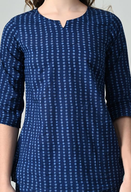 Image of Ichaa Women's Cotton Printed Night Wear Top and Bottom Night Suit Set