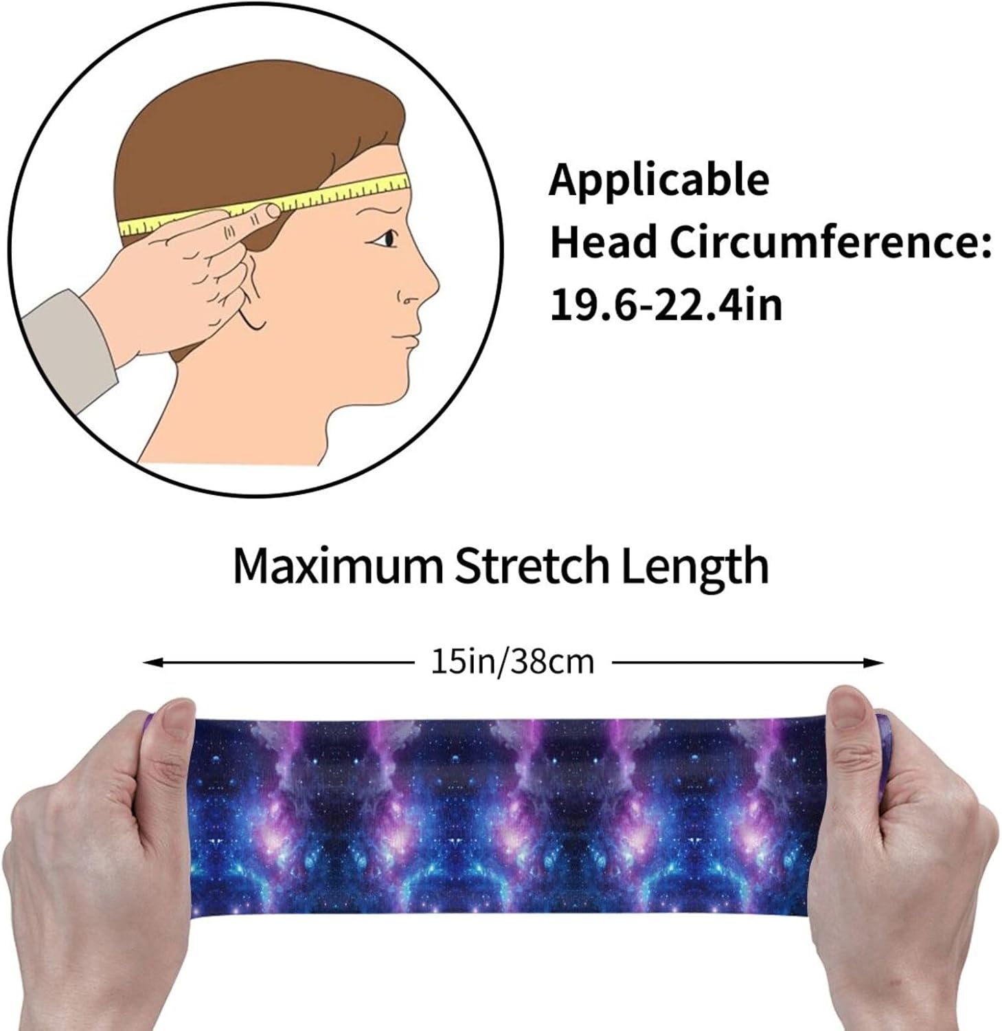 Galaxy Stars Sports Headband Moisture Wicking Sweatband for Men Women Running Cycling Yoga Fitness Workout