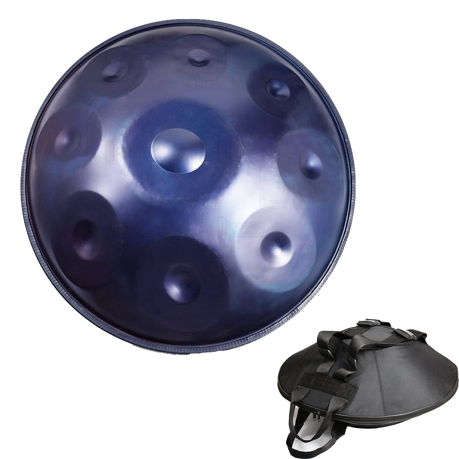 Bęben ręczny w D-moll Handpan 9 notatek 22-calowy stalowy bęben ręczny z miękką torbą ręczną do muzyki i uzdrawiania dźwiękiem Religia Joga Zen Tea.