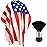 FEBSNOW Professional Barber Cape Independence 4th for July Salon Hair Cutting Cape with Adjustable neckline and Neck Duster Brush Barber Shop Supplies 46.8  56 Inch (Flag pattern)