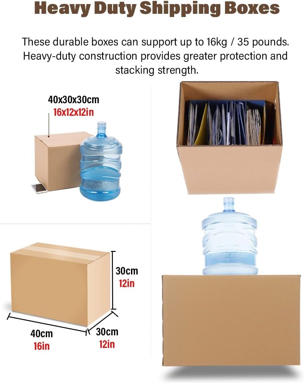 AviiSo Cajas Carton Mudanza Grandes Paquete de 5 Cajas de mudanza para mudanzas, Embalaje y Almacenamiento, 40/50/60/70/80cm (Size : 40x30x30cm/16x12x12in)