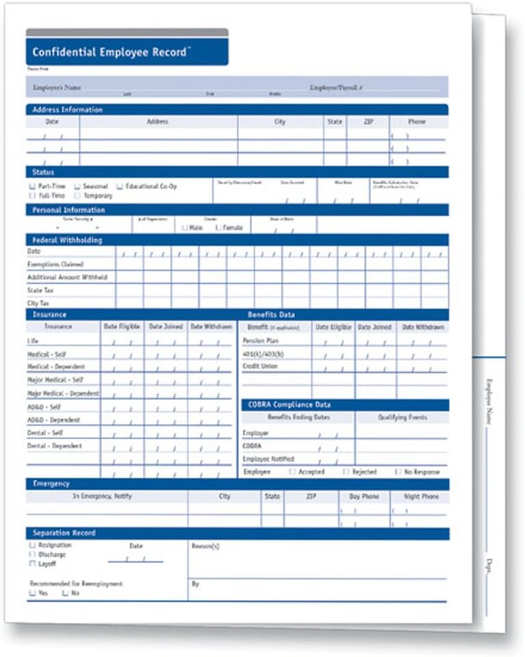 ComplyRight (A0503AMZ) Confidential Employee Record Folder, 25 Pack