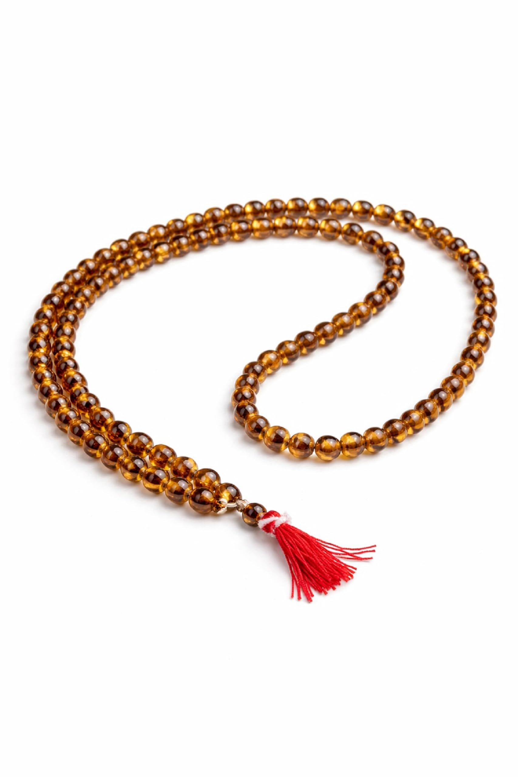 Natural Amber Color Spatic Mala - 108 Beads Rosary for Mantra Chanting, Healing and Positivity - Sunahari Sphatik Mala for Men and Women-picture-10