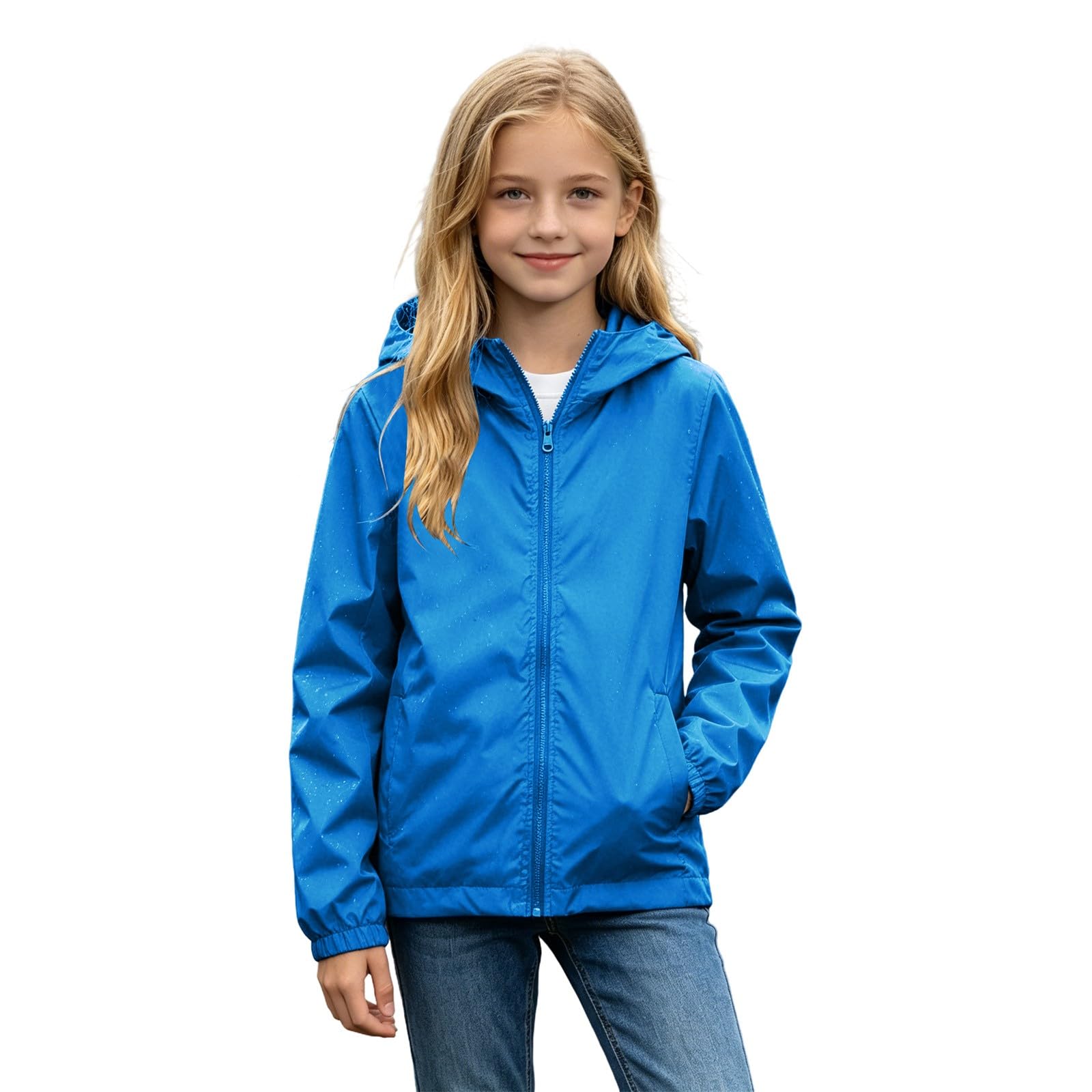 2er-Pack Regenjacke Kinder Wasserdicht Softshelljacke Mädchen mit Kapuze Leicht Warme Winter Jacke Winddicht übergangsjacke Mädchen Outdoor Wintermantel Dünne Windbreaker Kinder