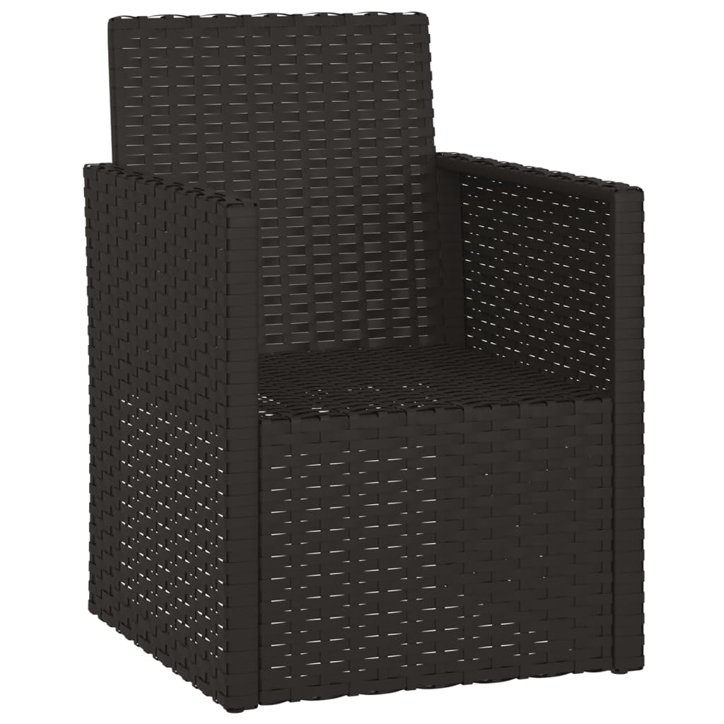 vidaXL Poltrona da Giardino con Cuscini Nera in Polyrattan