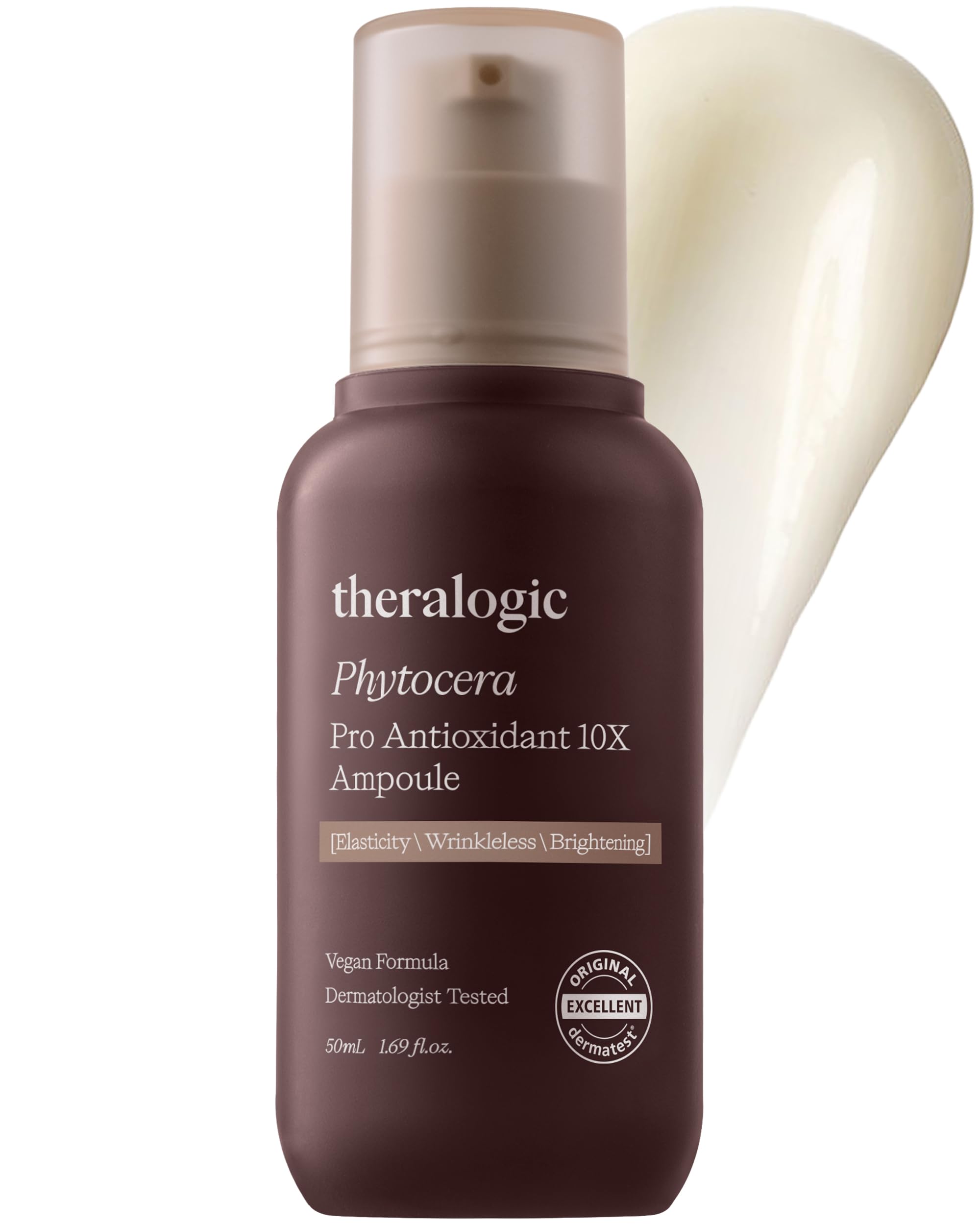 Theralogic Phytocera Pro Antioxidant 10X Ampoule - Ceramide Lifting Elasticity Age-Defying Face Serum with Collagen, Hyaluronic Acid, NMF - Vegan and