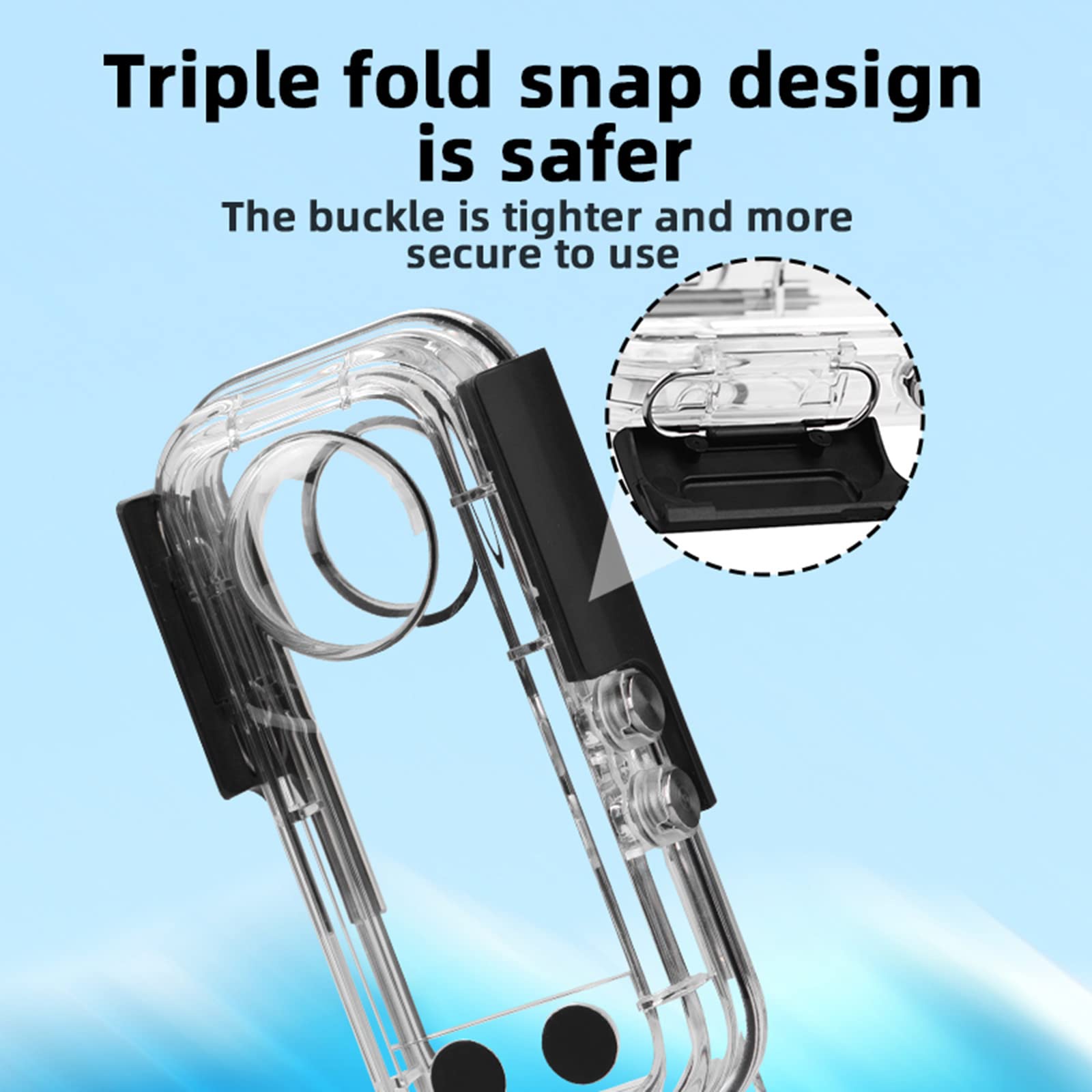 Carcasa de buceo para cámara de acción, funda impermeable para buceo, esnórquel, natación, carcasa de 360 grados para esnórquel y natación