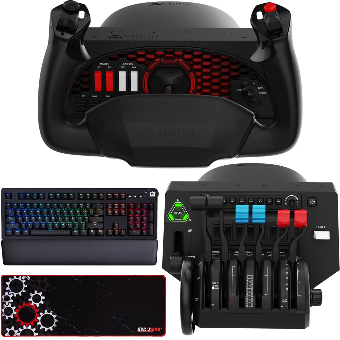 Buy Aeronautical Alpha Flight Controls Gaming/Simulation Yoke + Switch Panel Bundle