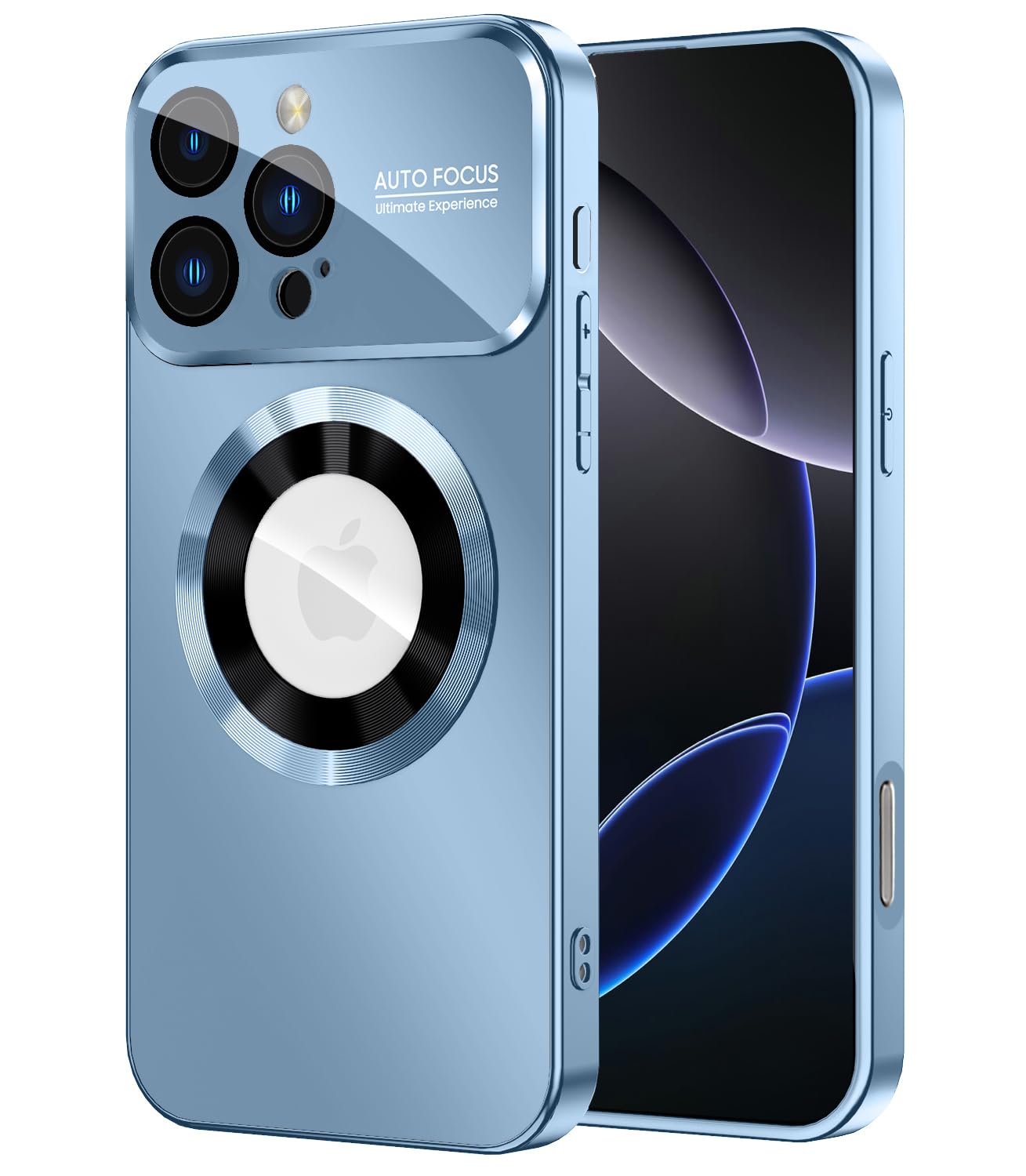 MAKAVO Magnetic for iPhone 16 Pro Max Case, Compatible with MagSafe, Built-in Camera Lens Protector, Logo View, Military Grade Drop Protection Phone