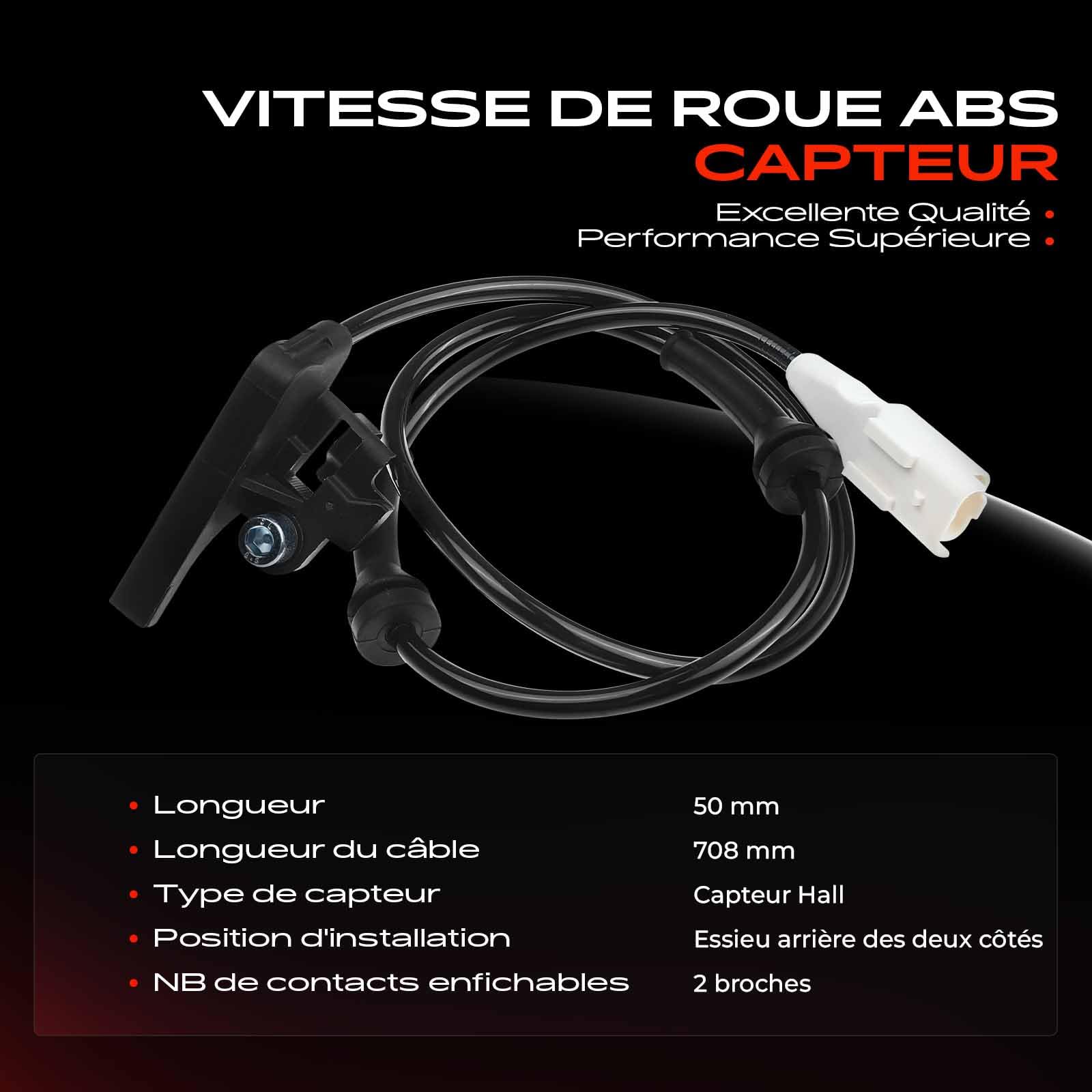 BOSCH Capteur ABS Arrière pour Peugeot 307 Break 3E Sw 3H Citroën C4 LC BOSCH Capteur ABS Arrière pour Peugeot 307 Break 3E Sw 3H Citroën C4 LC