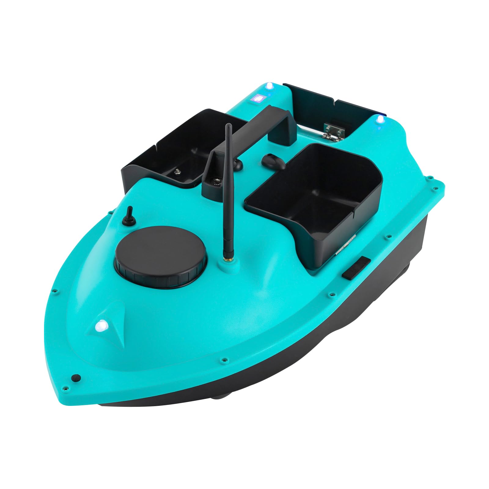 Esca da pesca, barca, barca da pesca, esca per la pesca del surf, con ecoscandaglio e GPS, barca a pesce, con sensore sonar, batterie di ricambio, borsa
