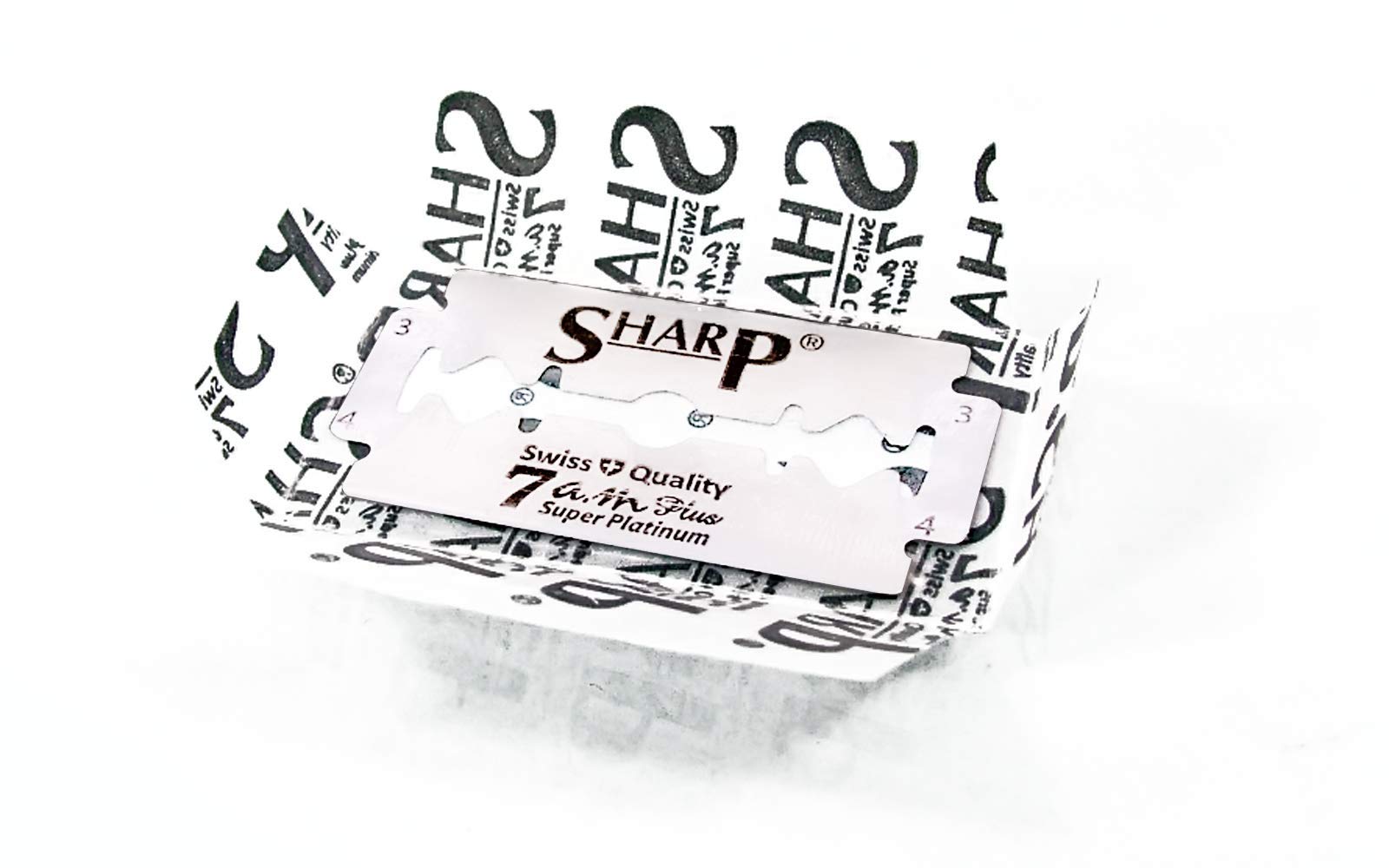 Razor Blades Club 100 ostrych żył do golenia 7 Am Super Platinum | Wymienne ostrza do maszynki do golenia | Platynowe powlekane podwójną żyłką do golenia dla mężczyzn