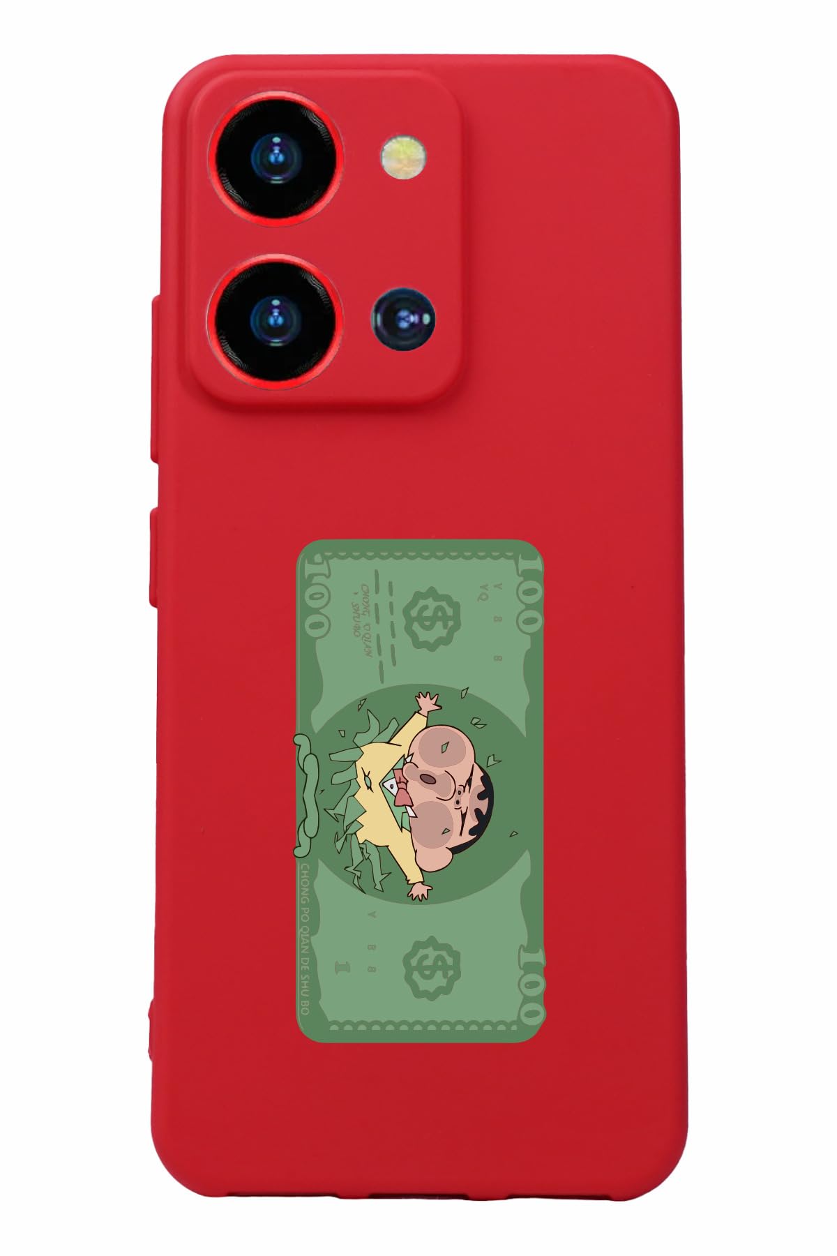 BG AKSESUAR S19 Max Pro S Zoom Baskılı Kamera Korumalı Silikon Kılıf, Kırmızı