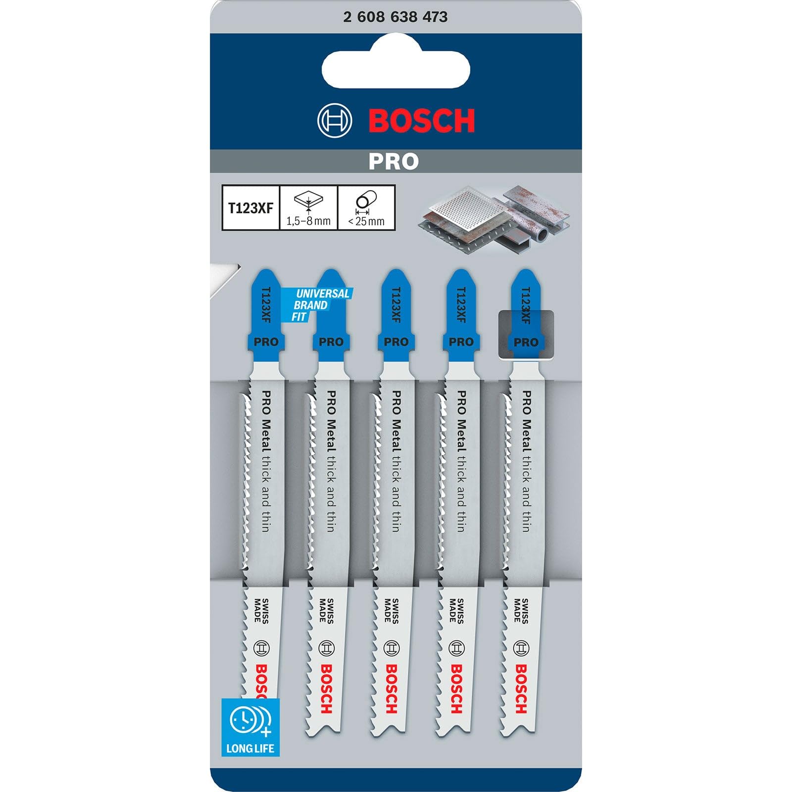 Bosch - 5 lame per seghetto alternativo T 123 XF Progressor for Metal