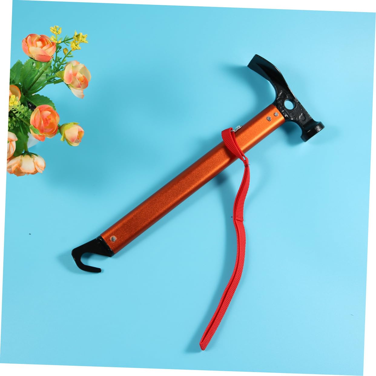TOYANDONA para Piquetas de Tienda de Campaña de Aleación de Aluminio Naranja Herramienta Multifunción para Acampada Resistente y Fácil de Transportar