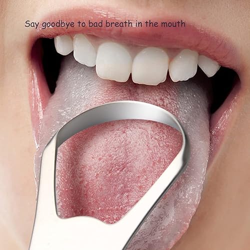 Miniatura 3 de Raspador de lengua, paquete de 4 herramientas de raspado de lengua de acero inoxidable con mango de agarre antideslizante para adultos y niños,