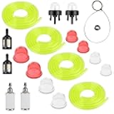 Generic Uorimy 4 Sizes 4 Feet Fuel Line AC04122 Primer Bulb Fuel Filter kit for Small Engine Zama Poulan Craftman Ryobi Homelite Husqvarna Chainsaw Trimmer Blower 2 Cycle Small Engine, Yellow