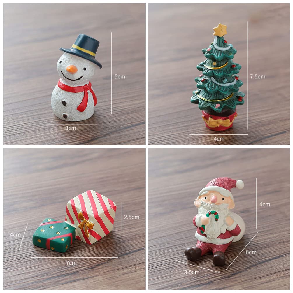 11 Miniatur-Figuren Aus Harz – Weihnachts-Deko Set Mit Weihnachtsmann, Rentier, Baum & Mehr, 19-60 Mm, Für Deko & DIY