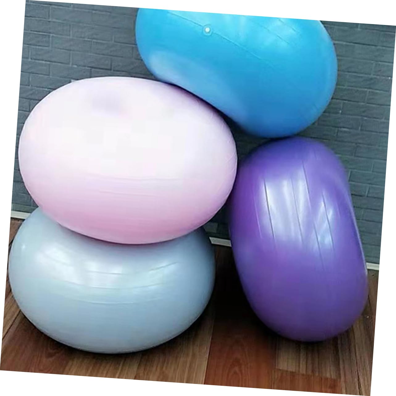 Abaodam Donut Förmiger Yoga Hilfsball Explosionssicherer Fitnessball für Zuhause mit Luftpumpe Hellblau für Balance Stretching und Effektives Training