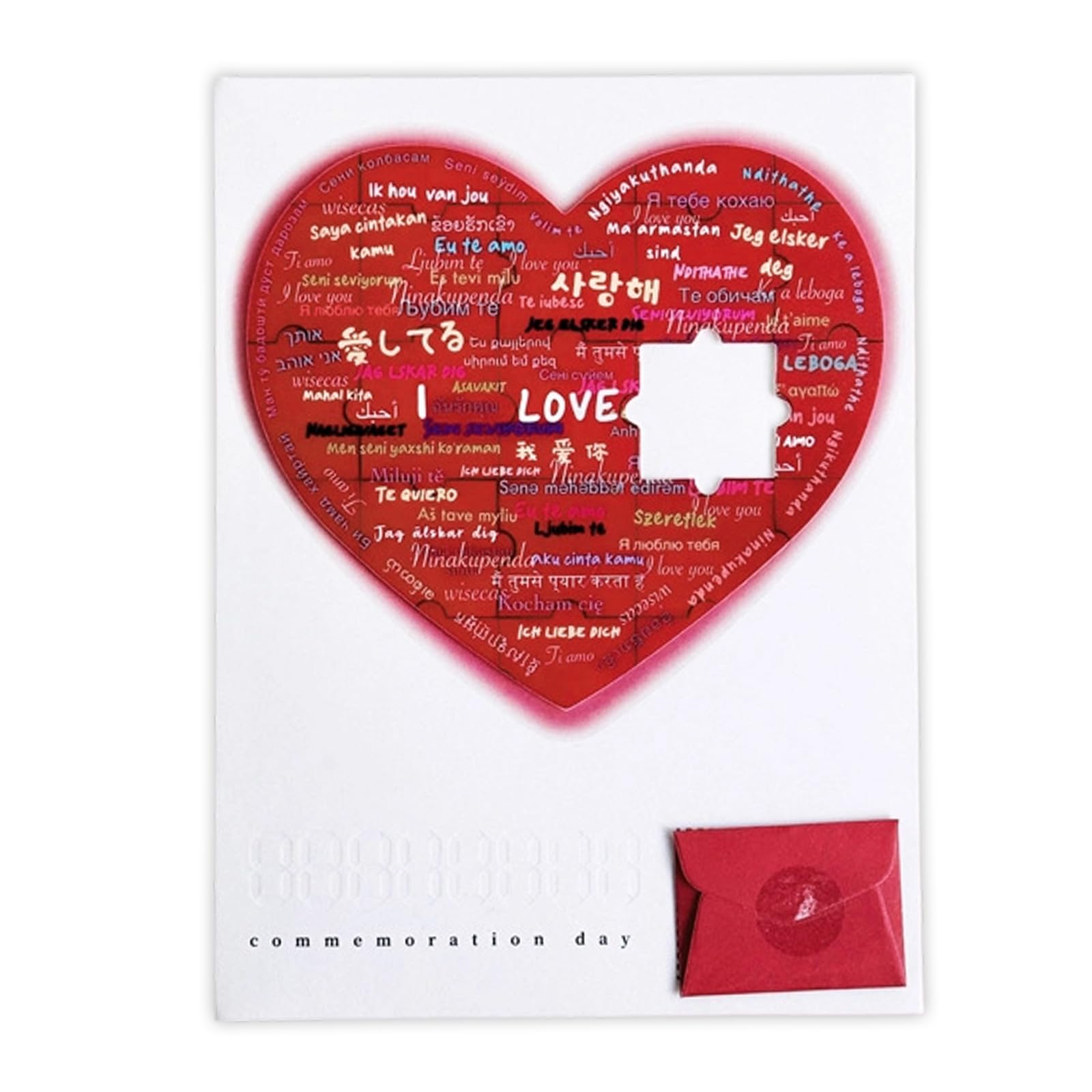 Bottone Creative Valentine Card Puzzle Styles Greeting Card Paper Craft Special Occasions and Festives Event Party Invitation