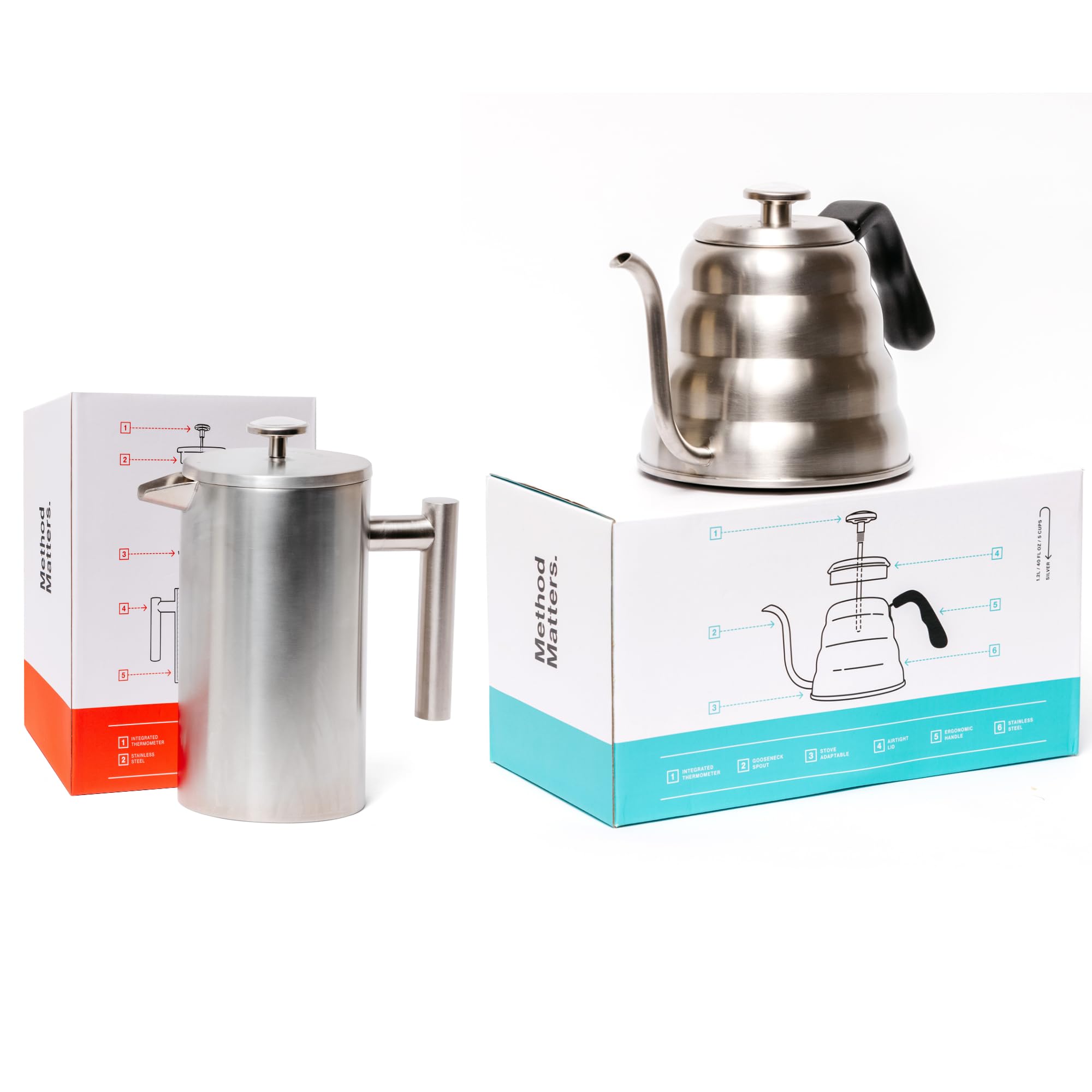 Gooseneck Kettle & French Press Coffee Maker