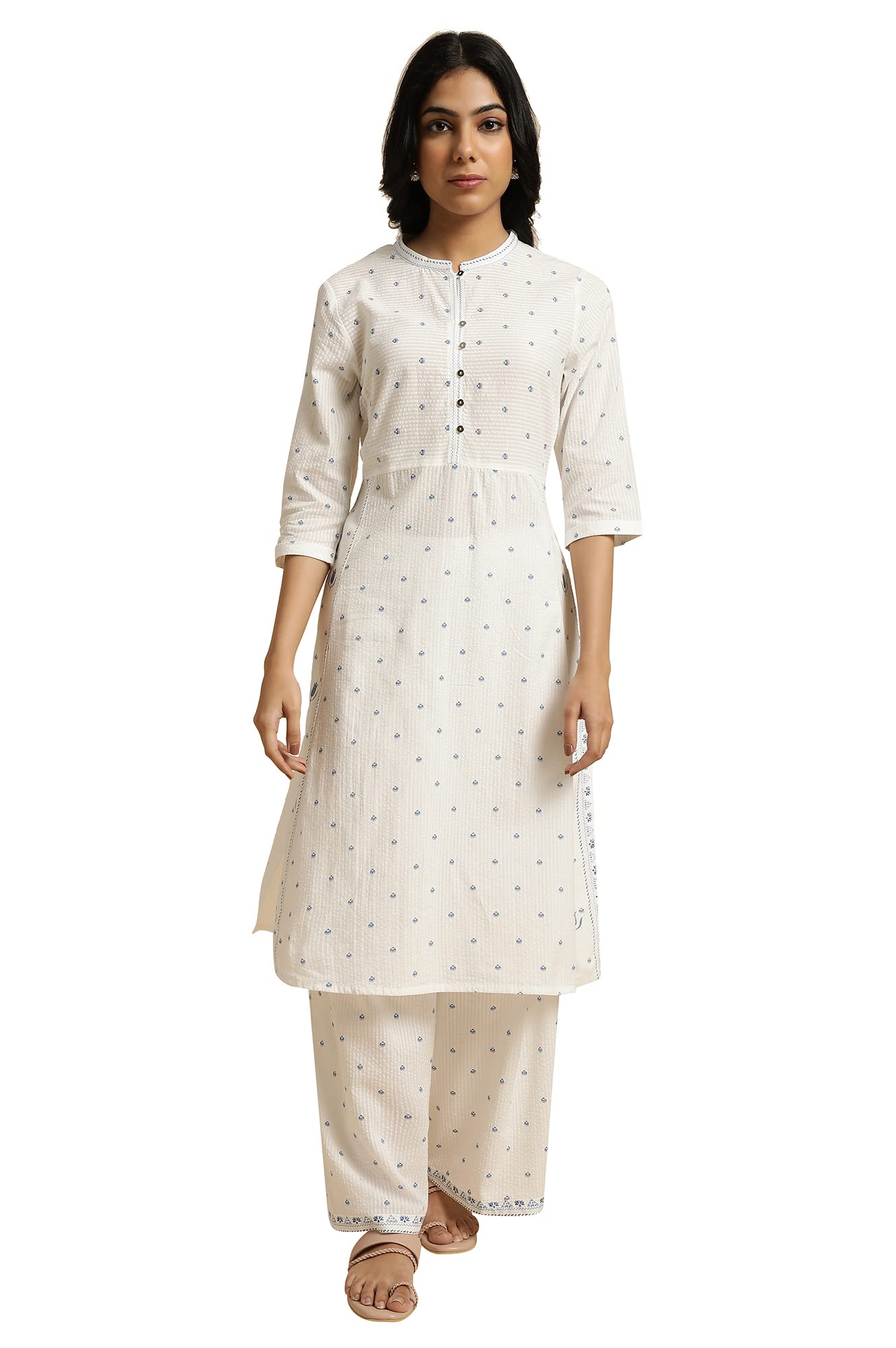 U.S. Polo Assn. White Printed Summer Kurta Co-ord Set in white