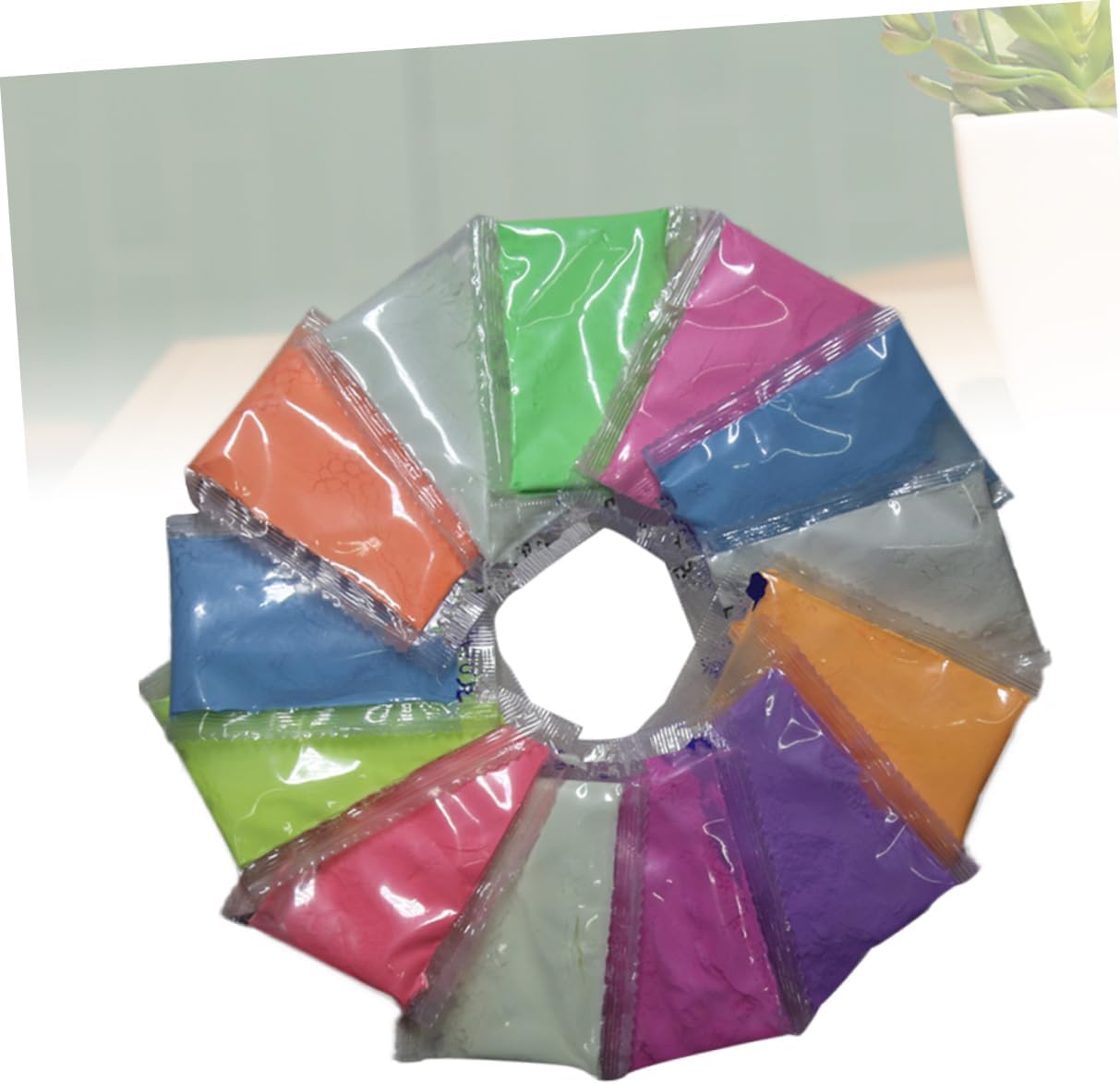 24pcs Nail Glitters Luminous Fluorescent Powder Iridescent Nail Art Powder Easy to Apply for Night Out Random