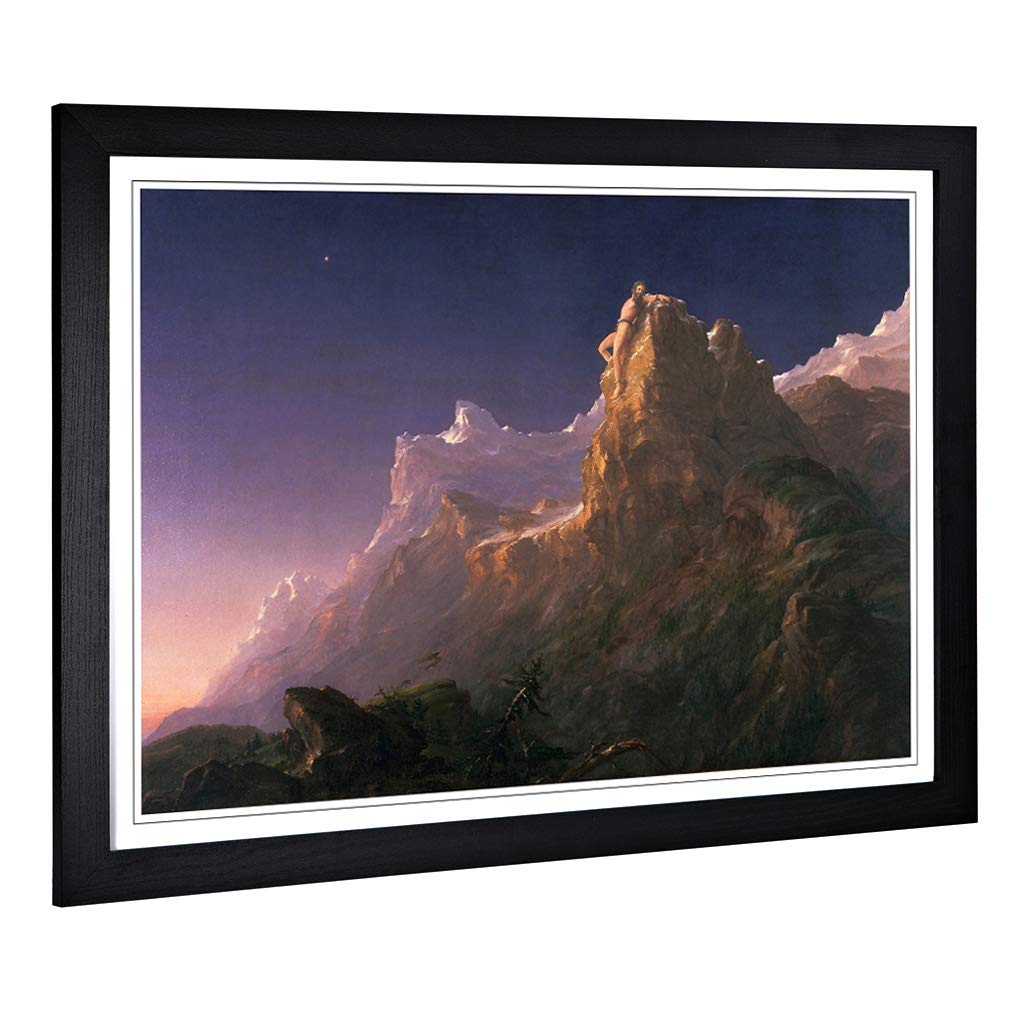 Big Box Art Framed Print of Thomas Cole Prometheus Bound Design | Wall Art Picture | Home Decor for Kitchen, Living, Dining Room, Bedroom, Hallway, Office, Black, A2 / 24.5x18 Inch / 62x45cm