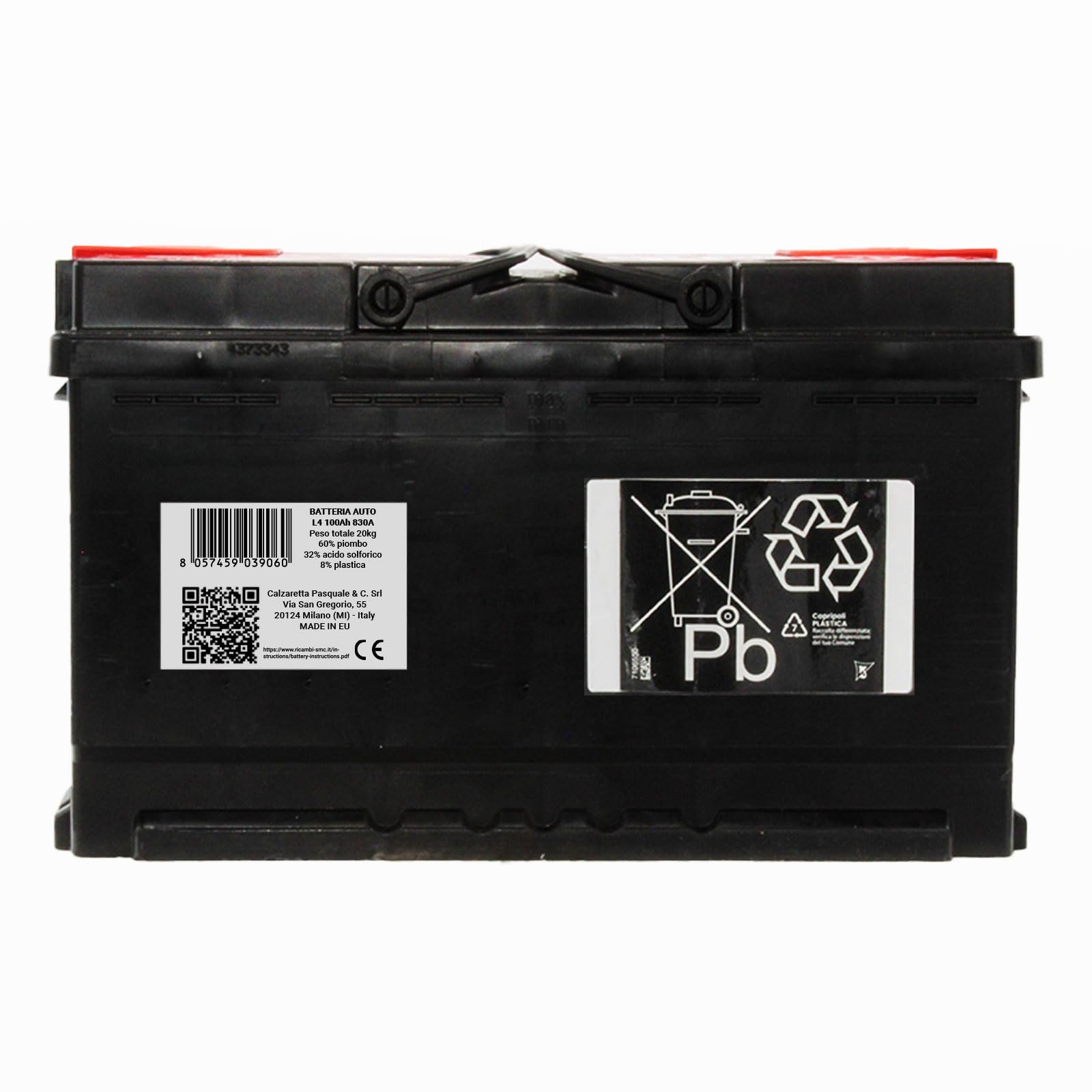 Speed - Batería de arranque de coche original L4 de 100 Ah, 12 V, 830 A +DX | polo positivo a la derecha