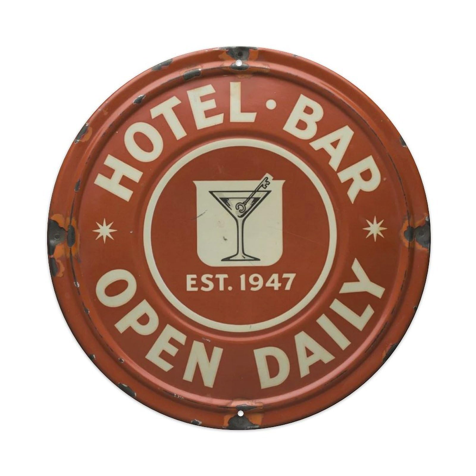 Hotel-Bar-Open-Daily Metal Tin Sign Plaque