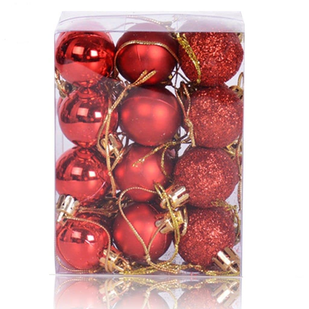 20pcs 4CM Christmas Tree Xmas Balls - Decoration Baubles - Party - Wedding - Ornament - Home Décor (Red)
