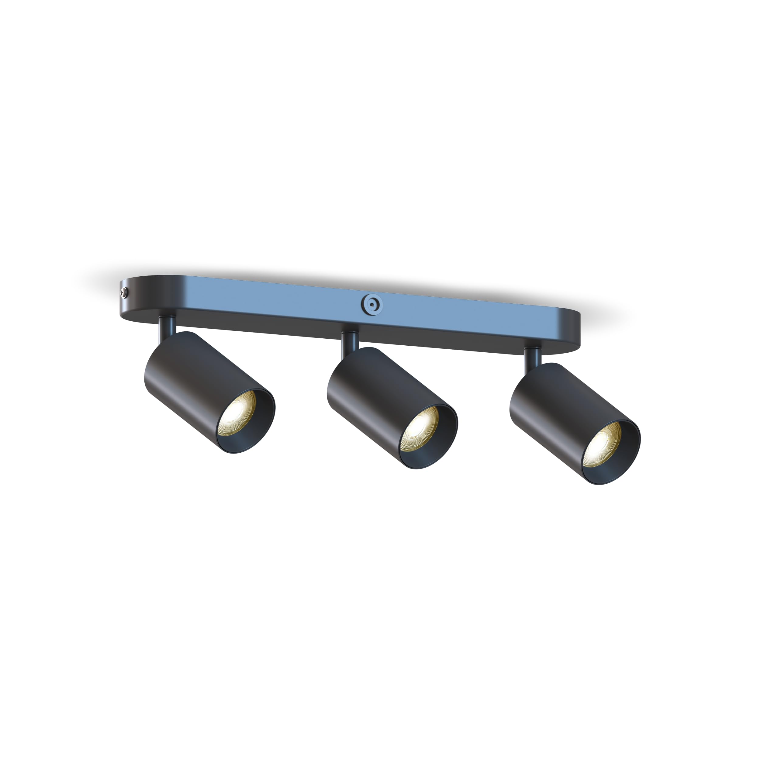CALEX LED Ceiling Light, 3-Spots, Rotatable Spotlight, GU10 Bulb, Oval, Matt Black & Gold