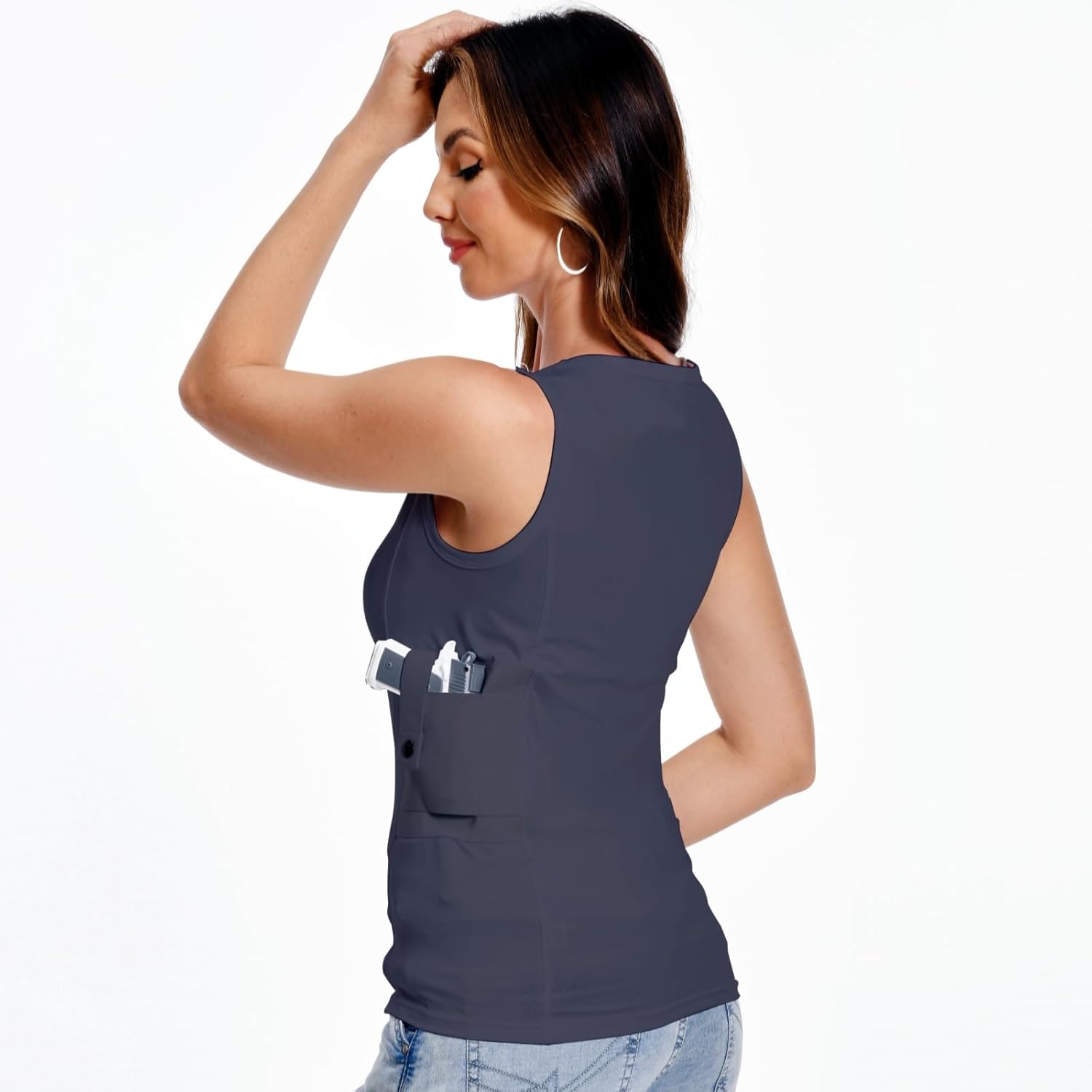 Concealed Carry Holster Tank Top - Everyday Conceal Carry Tactical Compression Bottom Shirts - Fits Small, Compact Equipment - Image 4