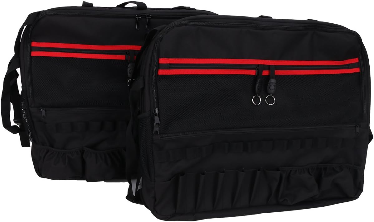 Fitted Vehicle roll bar Covers, Multi-Pockets Storage Organizers 2007-2017 for Jeep Wrangler JK 2-Door, 2 Pcs