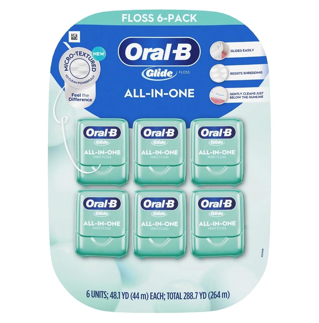 Glide Crest Comfort Plus Dental Floss Mint 40m Each (6 Pack)