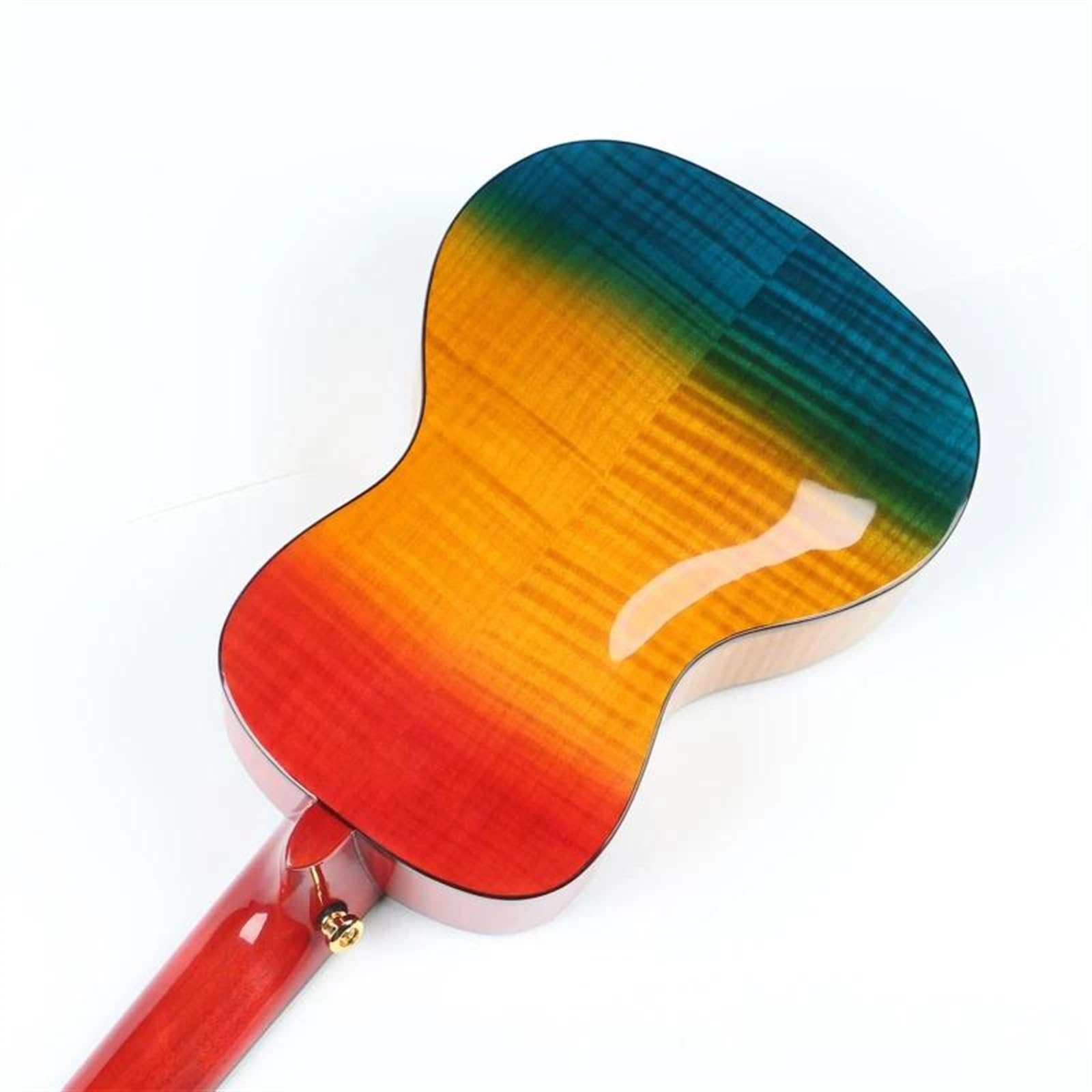 24-Zoll-Akustik-Konzert-Ukulele Mit Massiver Flame-Ahorn-Decke, Flame-Ahorn-Korpus Ukulele für Anfänger (Color : A)