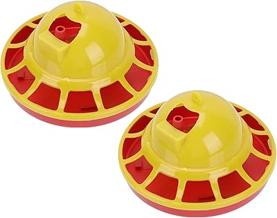 Happyyami Food Containers 2Pcs Chick Water Feeder Automatic Poultry Feeding Tray with Holes Hanging Chicken Feeder Bowl for Chick Hen Bird Food Container Dispenser Slot Plastic Containers